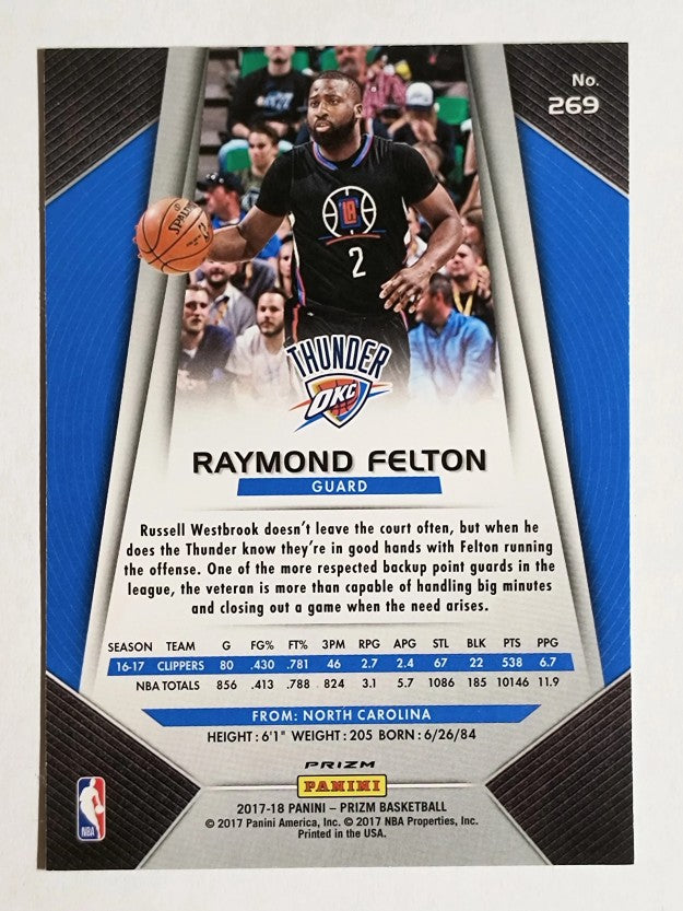 2017-18 Panini Prizm Prizms Red White and Blue #269 Raymond Felton