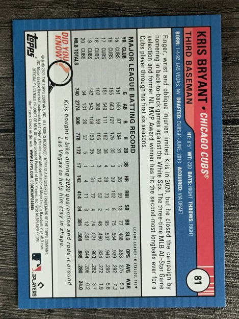 2021 Topps Big League #81 Kris Bryant