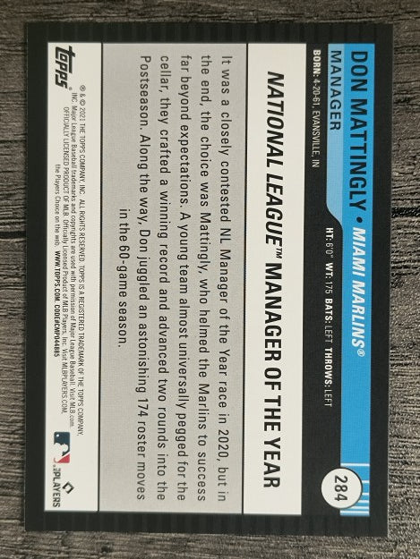 2021 Topps Big League #284 Don Mattingly AW