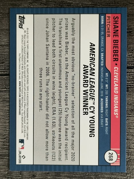 2021 Topps Big League #268 Shane Bieber AW