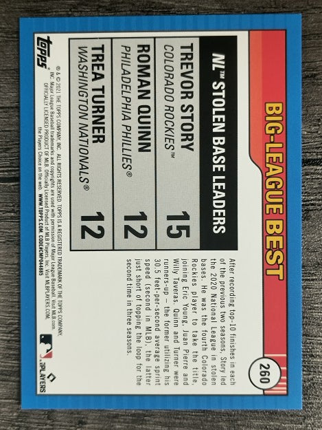 2021 Topps Big League #260 Roman Quinn/Trea Turner/Trevor Story