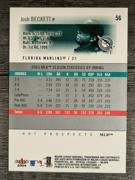 2004 Hot Prospects Draft #56 Josh Beckett