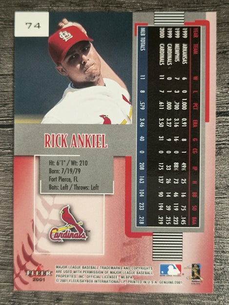 2001 Fleer Genuine #74 Rick Ankiel