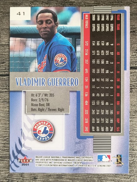 2001 Fleer Genuine #41 Vladimir Guerrero