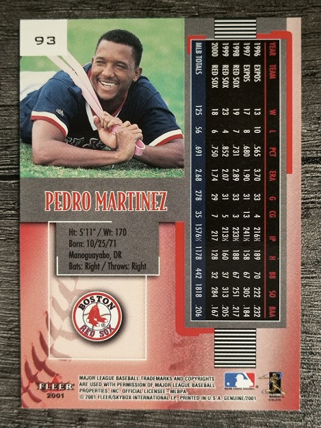 2001 Fleer Genuine #93 Pedro Martinez