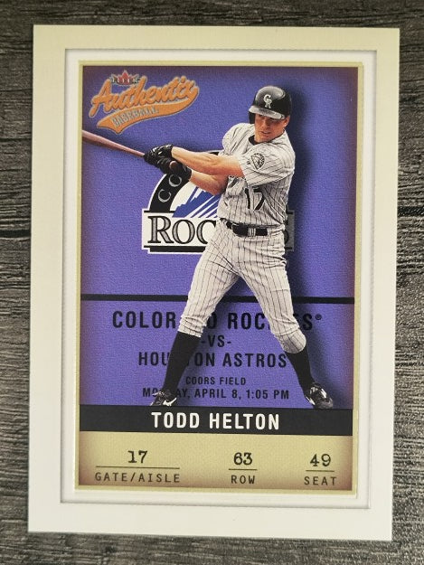 2002 Fleer Authentix #63 Todd Helton