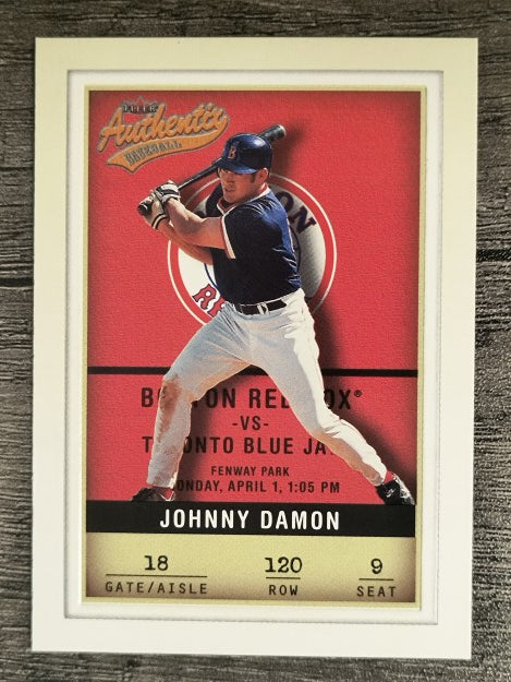 2002 Fleer Authentix #120 Johnny Damon Sox