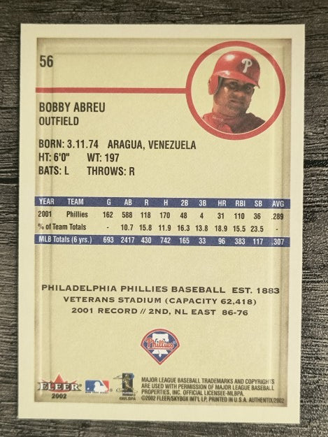 2002 Fleer Authentix #56 Bobby Abreu