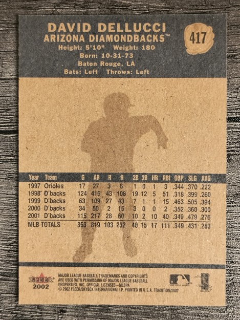 2002 Fleer Tradition #417 David Dellucci