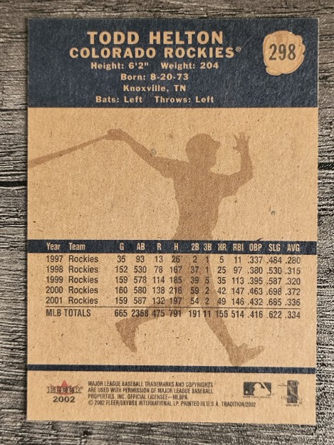 2002 Fleer Tradition #298 Todd Helton