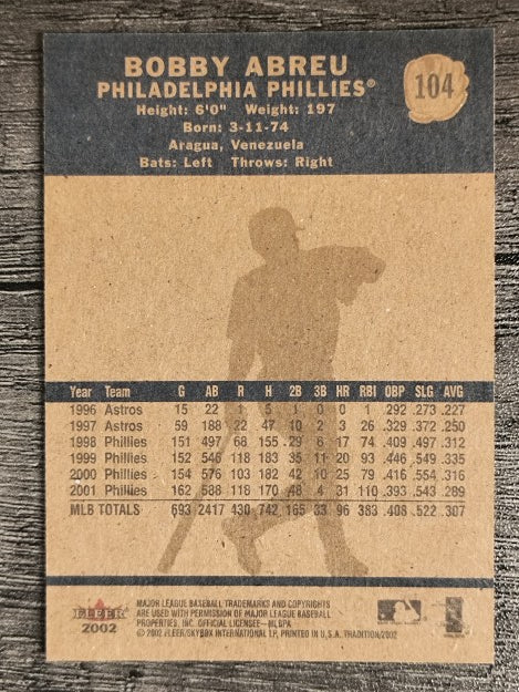 2002 Fleer Tradition #104 Bobby Abreu