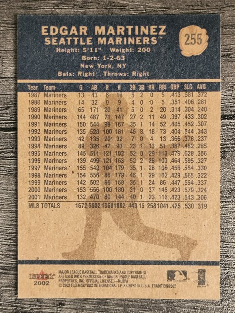 2002 Fleer Tradition #255 Edgar Martinez
