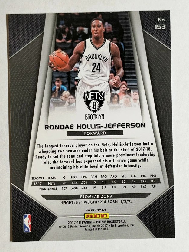2017-18 Panini Prizm Prizms Fast Break #153 Rondae Hollis-Jefferson