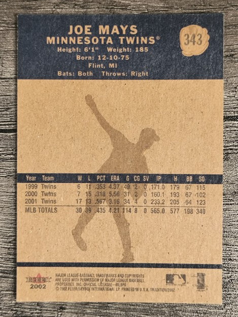 2002 Fleer Tradition #343 Joe Mays
