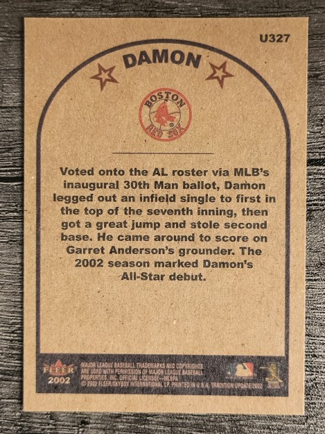 2002 Fleer Tradition Update #U327 Johnny Damon Sox AS