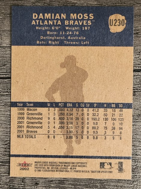 2002 Fleer Tradition Update #U230 Damian Moss