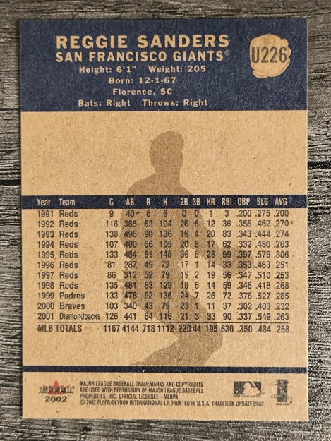 2002 Fleer Tradition Update #U226 Reggie Sanders
