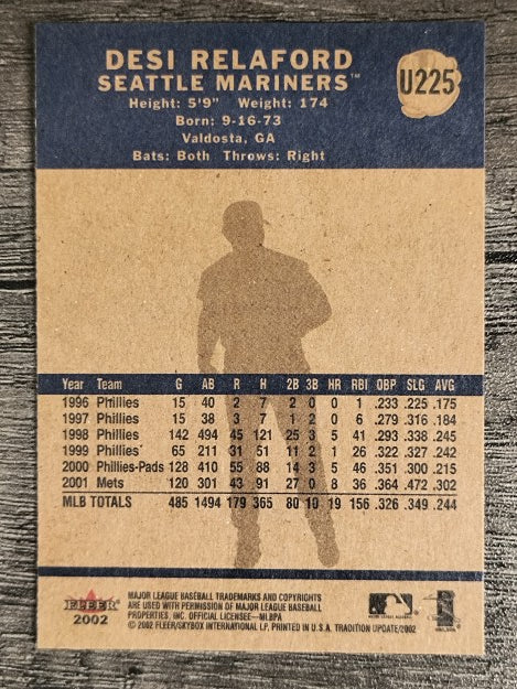 2002 Fleer Tradition Update #U225 Desi Relaford