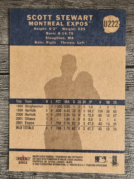 2002 Fleer Tradition Update #U222 Scott Stewart
