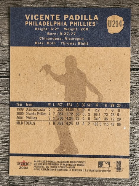 2002 Fleer Tradition Update #U214 Vicente Padilla