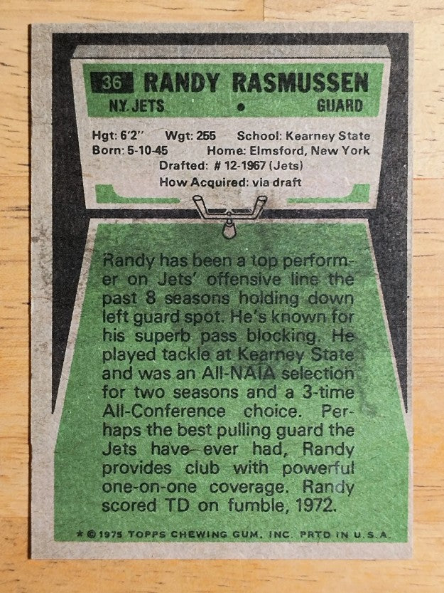 1975 Topps #36 Randy Rasmussen (EX)