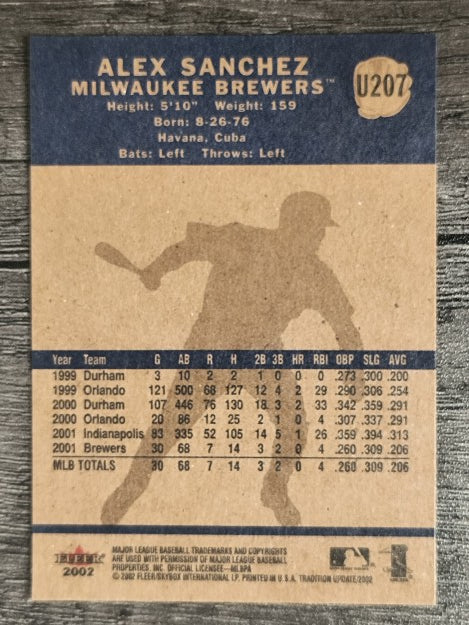 2002 Fleer Tradition Update #U207 Alex Sanchez