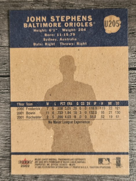 2002 Fleer Tradition Update #U205 John Stephens