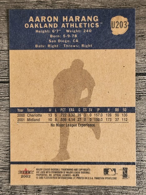 2002 Fleer Tradition Update #U203 Aaron Harang