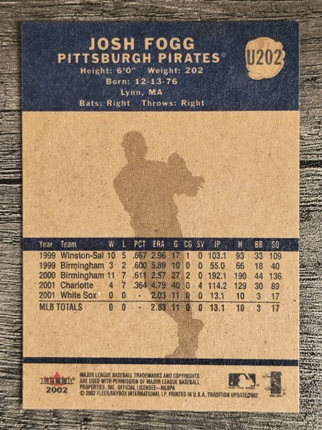 2002 Fleer Tradition Update #U202 Josh Fogg