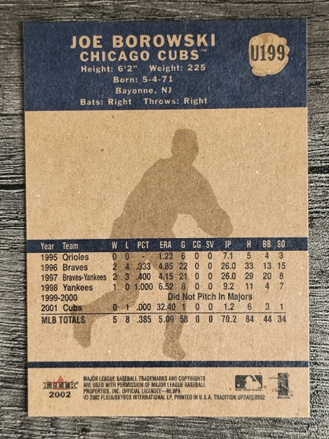 2002 Fleer Tradition Update #U199 Joe Borowski