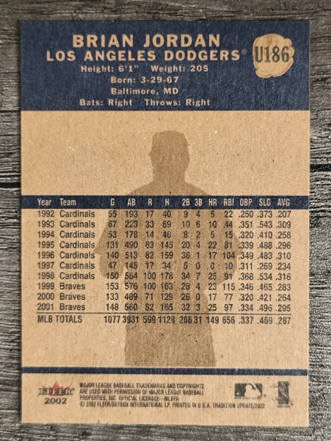 2002 Fleer Tradition Update #U186 Brian Jordan