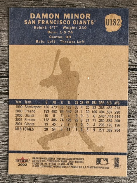 2002 Fleer Tradition Update #U182 Damon Minor