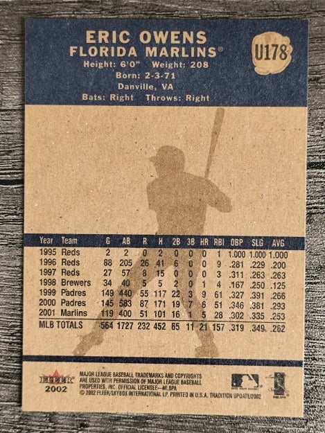 2002 Fleer Tradition Update #U178 Eric Owens