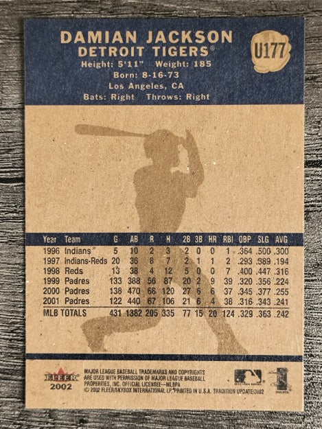2002 Fleer Tradition Update #U177 Damian Jackson