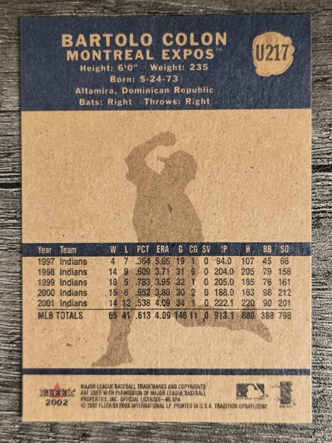 2002 Fleer Tradition Update #U217 Bartolo Colon