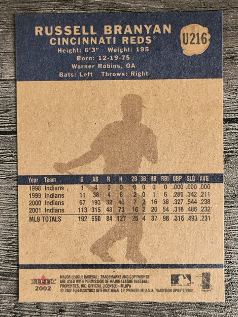 2002 Fleer Tradition Update #U216 Russell Branyan