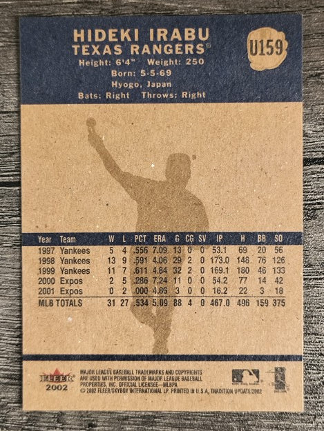 2002 Fleer Tradition Update #U159 Hideki Irabu