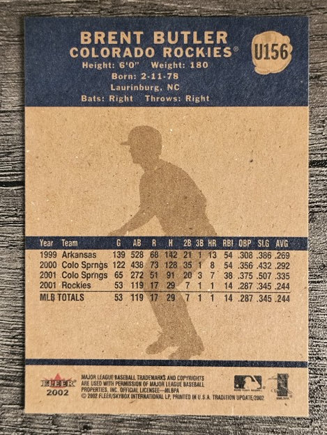 2002 Fleer Tradition Update #U156 Brent Butler