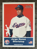2002 Fleer Tradition Update #U18 Jorge Nunez SP RC