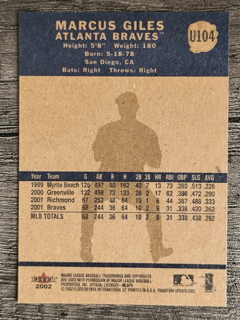 2002 Fleer Tradition Update #U104 Marcus Giles