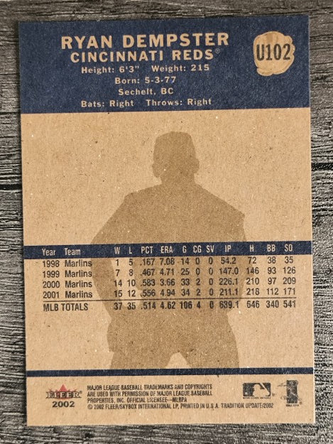2002 Fleer Tradition Update #U102 Ryan Dempster
