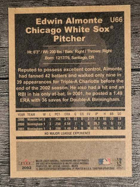 2002 Fleer Tradition Update #U66 Edwin Almonte SP RC