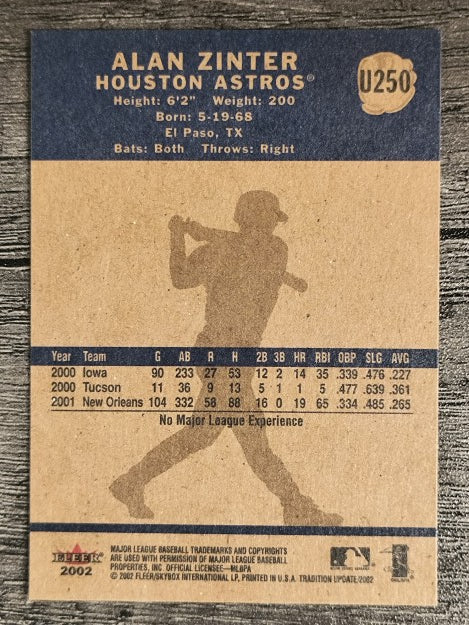 2002 Fleer Tradition Update #U250 Alan Zinter