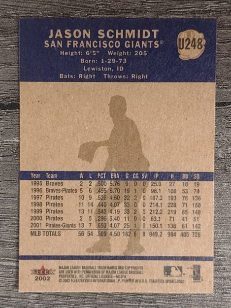 2002 Fleer Tradition Update #U248 Jason Schmidt