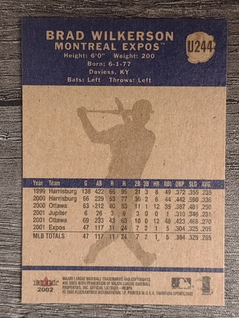 2002 Fleer Tradition Update #U244 Brad Wilkerson