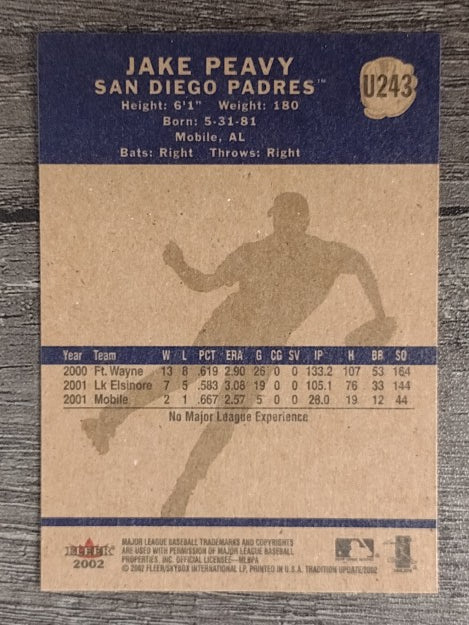 2002 Fleer Tradition Update #U243 Jake Peavy