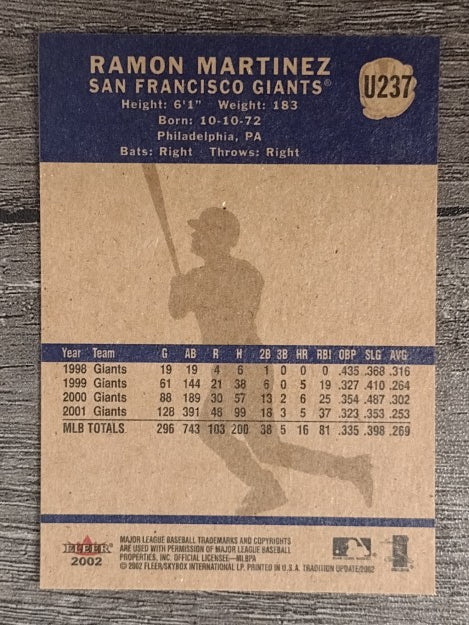 2002 Fleer Tradition Update #U237 Ramon Martinez