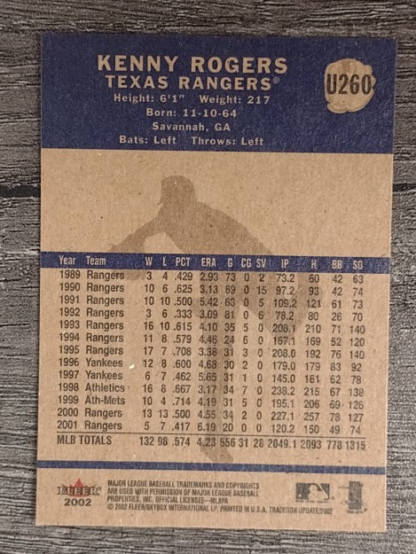 2002 Fleer Tradition Update #U260 Kenny Rogers