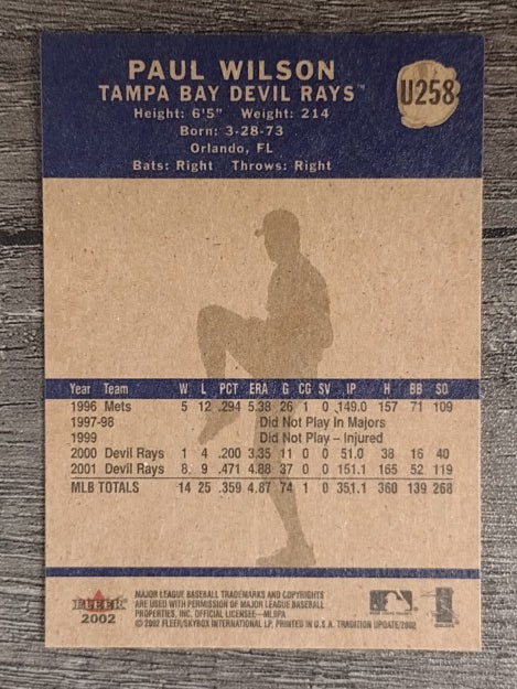 2002 Fleer Tradition Update #U258 Paul Wilson