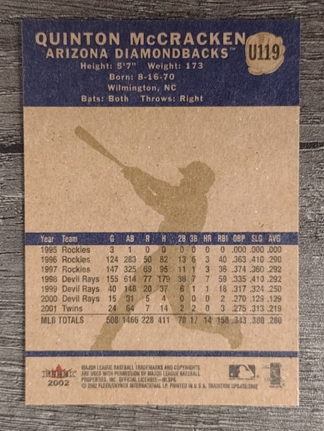 2002 Fleer Tradition Update #U119 Quinton McCracken